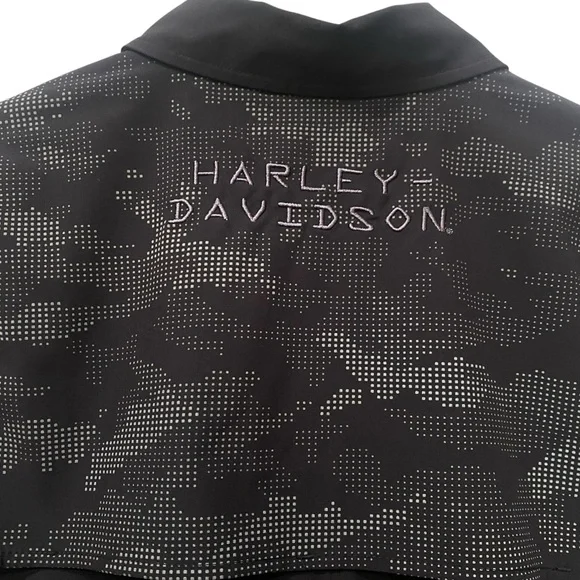 Harley-Davidson Black Long Sleeve Collared Button Down Shirt Mens S H-D HD - Picture 2 of 6